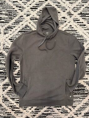 Charcoal Gray Pullover Hoodie with Kangaroo Pocket